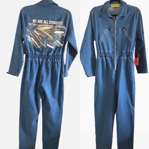 NEW custom Denim Front Zip Jumpsuit Stardust